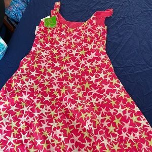 Pappagallo Pink Green White Starfish NWT sz 12